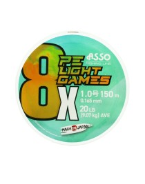 Asso 8X Light Games PE 8 Örgü Spin İp Misina 150mt Multicolor