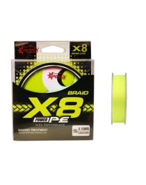Captain X8 Power PE 8 Örgü Spin İp Misina 150mt Lemon Yellow