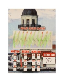 İstavrit Çaparisi UV-GLOW Simli 10 İğneli Kolay Açılan Çapari 0.25mm Beden x 0.15mm Köstek