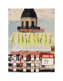 İstavrit Çaparisi UV-GLOW Simli 10 İğneli Kolay Açılan Çapari 0.25mm Beden x 0.15mm Köstek