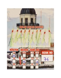 İstavrit Çaparisi UV-GLOW Simli 10 İğneli Kolay Açılan Çapari 0.25mm Beden x 0.15mm Köstek