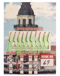 İstavrit Çaparisi UV-GLOW Simli 10 İğneli Kolay Açılan Çapari 0.25mm Beden x 0.15mm Köstek