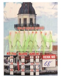 İstavrit Çaparisi UV-GLOW Simli 10 İğneli Kolay Açılan Çapari 0.25mm Beden x 0.15mm Köstek