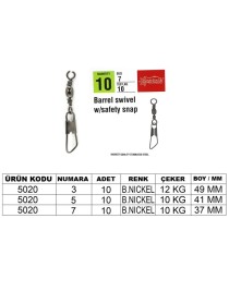 Captain 5020 Klips 10'lu Paket Black Nikel