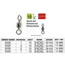 Captain 5026 Elmas Diamond Fırdöndü 10'lu Paket Black Nikel