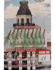 İstavrit Çaparisi UV-GLOW Simli 10 İğneli Kolay Açılan Çapari 0.25mm Beden x 0.15mm Köstek