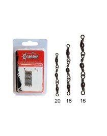 Captain 5105 3 Zincir Fırdöndü 6'lı Paket Black Nikel