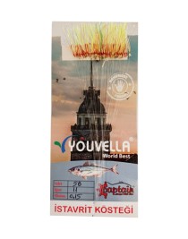 İstavrit Kösteği UV-GLOW Simli Youvella Kartonda 50 Kırmızı İğne 0.15mm Köstek