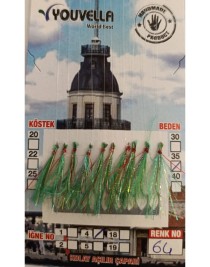 Çinekop Çaparisi UV-GLOW Simli 10 İğneli Kolay Açılan Çapari 0.25mm Beden x 0.35mm Köstek