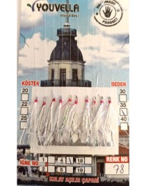 Çinekop Çaparisi UV-GLOW Simli 10 İğneli Kolay Açılan Çapari 0.25mm Beden x 0.35mm Köstek