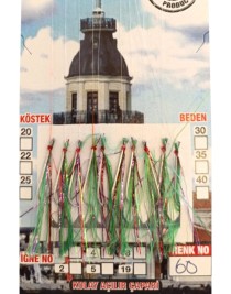 Çinekop Çaparisi UV-GLOW Simli 10 İğneli Kolay Açılan Çapari 0.25mm Beden x 0.35mm Köstek