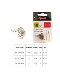 Captain 5017 Sahte Balık Klipsi Snap Strong 10'lu Paket Black Nikel