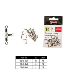 Captain 5048 Üçlü Boncuklu Fırdöndü 10'lu Paket Black Nikel