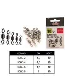 Captain 5080 Elmas Gözlü Fırdöndü 10'lu Paket Black Nikel