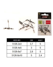 Captain 5126 Üçlü Uzun T Fırdöndü 5'li Paket Black Nikel