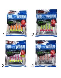 Captain 3521 Mini Worm 4.5cm Jig Headli LRF Silikon Yem 5'li SET